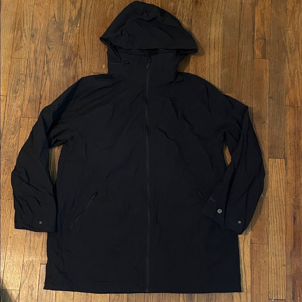 Lululemon Black Hooded Mid-Length Utility Jacket